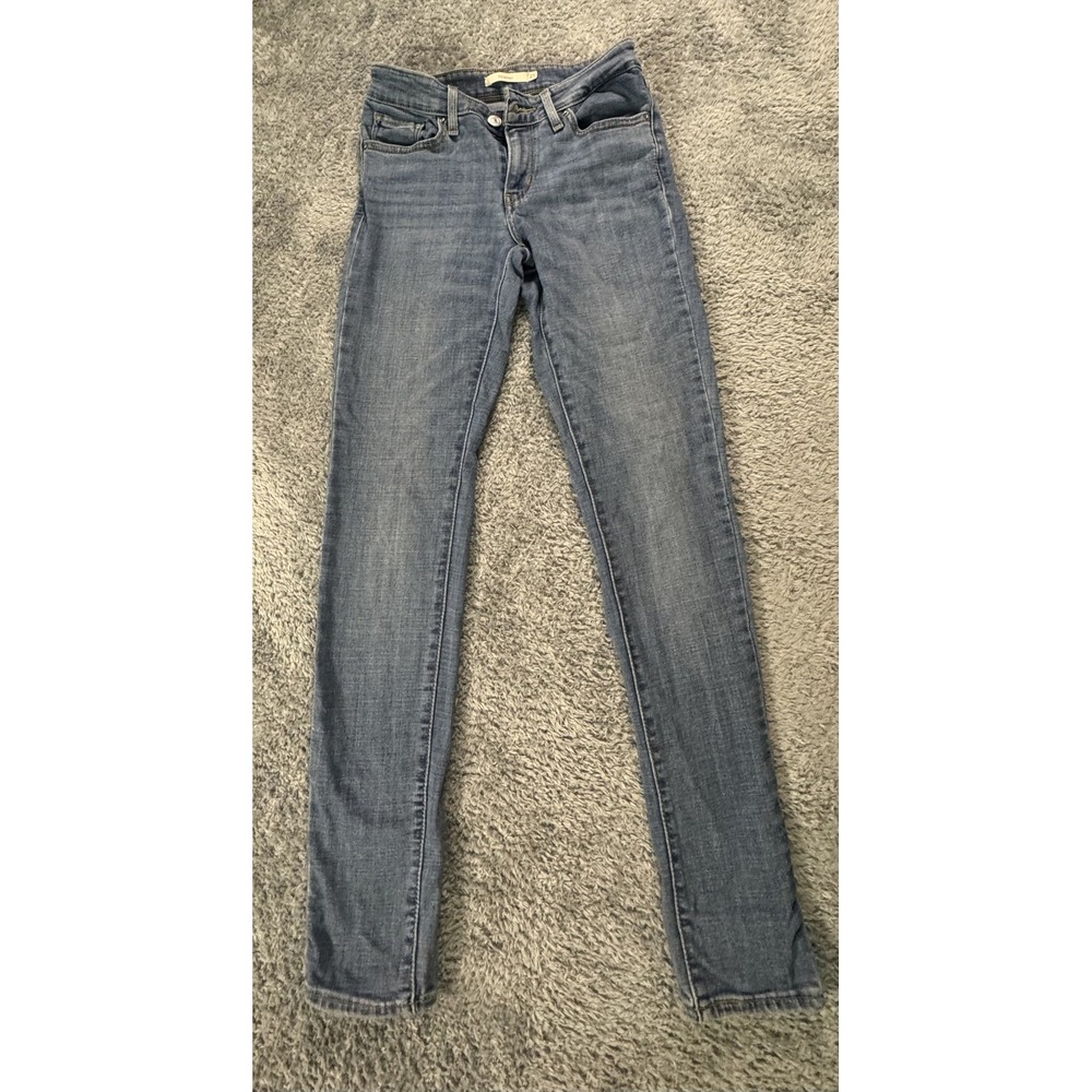 Levi's Womens 711 Skinny Jeans 25 Blue Denim Stretch Slim Fit